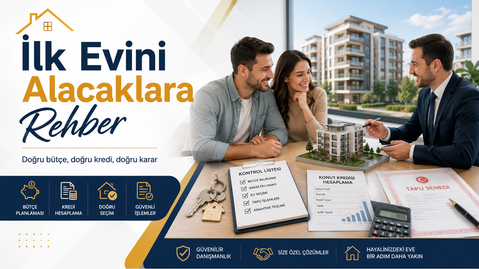 İlk ev alımında bütçe, kredi, tapu ve ekspertiz kontrolü
