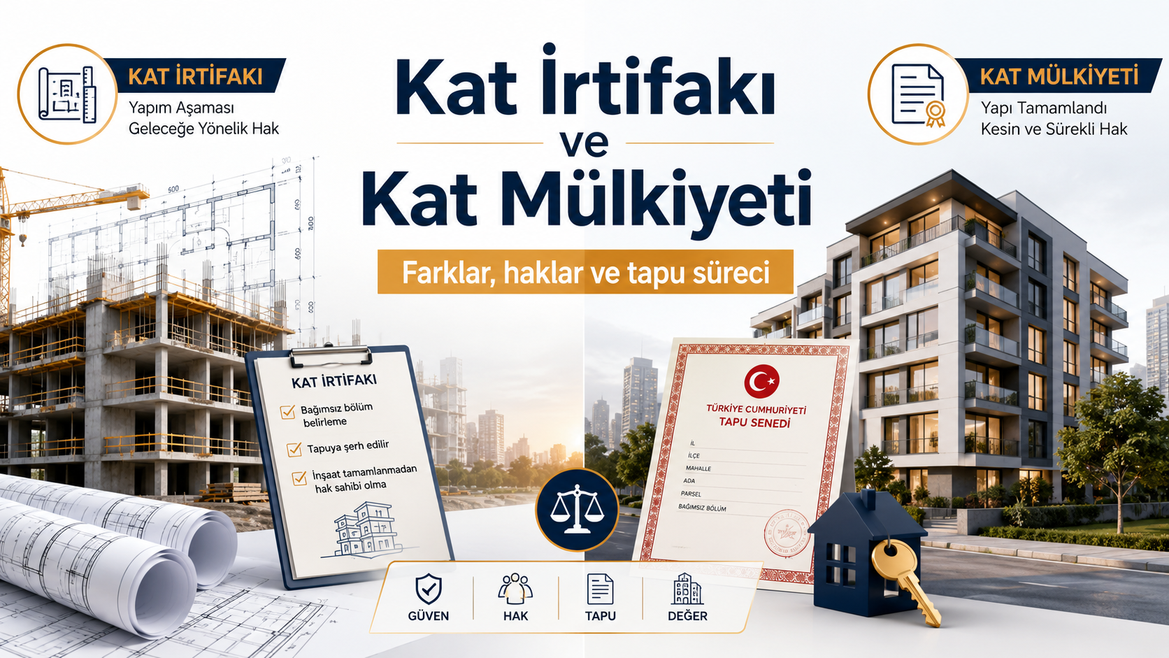 Kat irtifakı, kat mülkiyeti, iskan, tapu ve mimari proje kontrolü